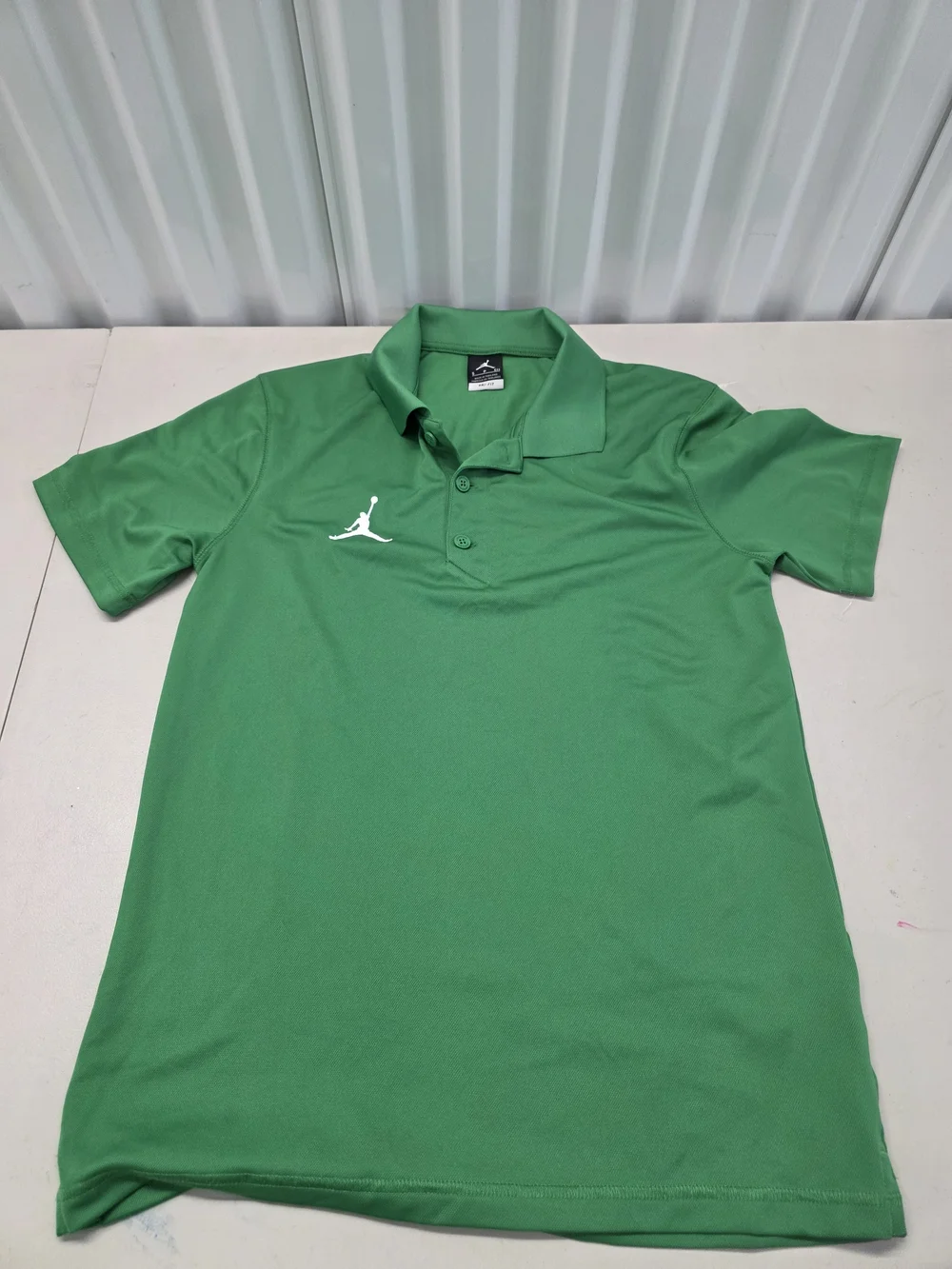 Jordan Dri-FIT Men's Green Solid Logo Polo Shirt Short Sleeve Size Small